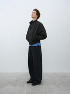 Cropped Stand Collar Fleece-Lined Jacket