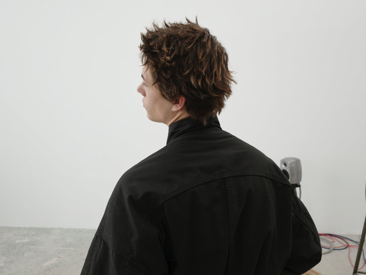 Cropped Stand Collar Fleece-Lined Jacket