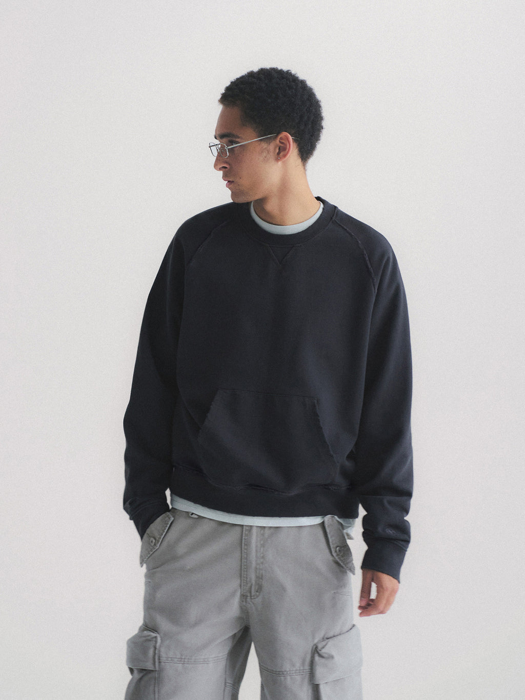 Thread | Distressed Cotton Crewneck Sweatshirt