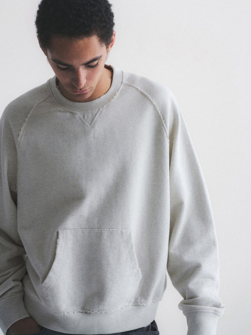 Thread | Distressed Cotton Crewneck Sweatshirt