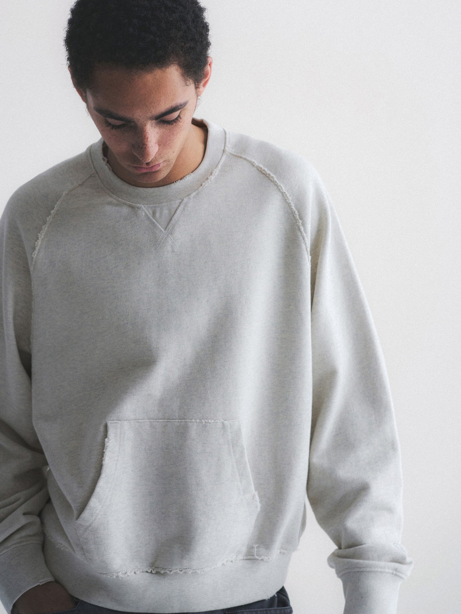 Thread | Distressed Cotton Crewneck Sweatshirt