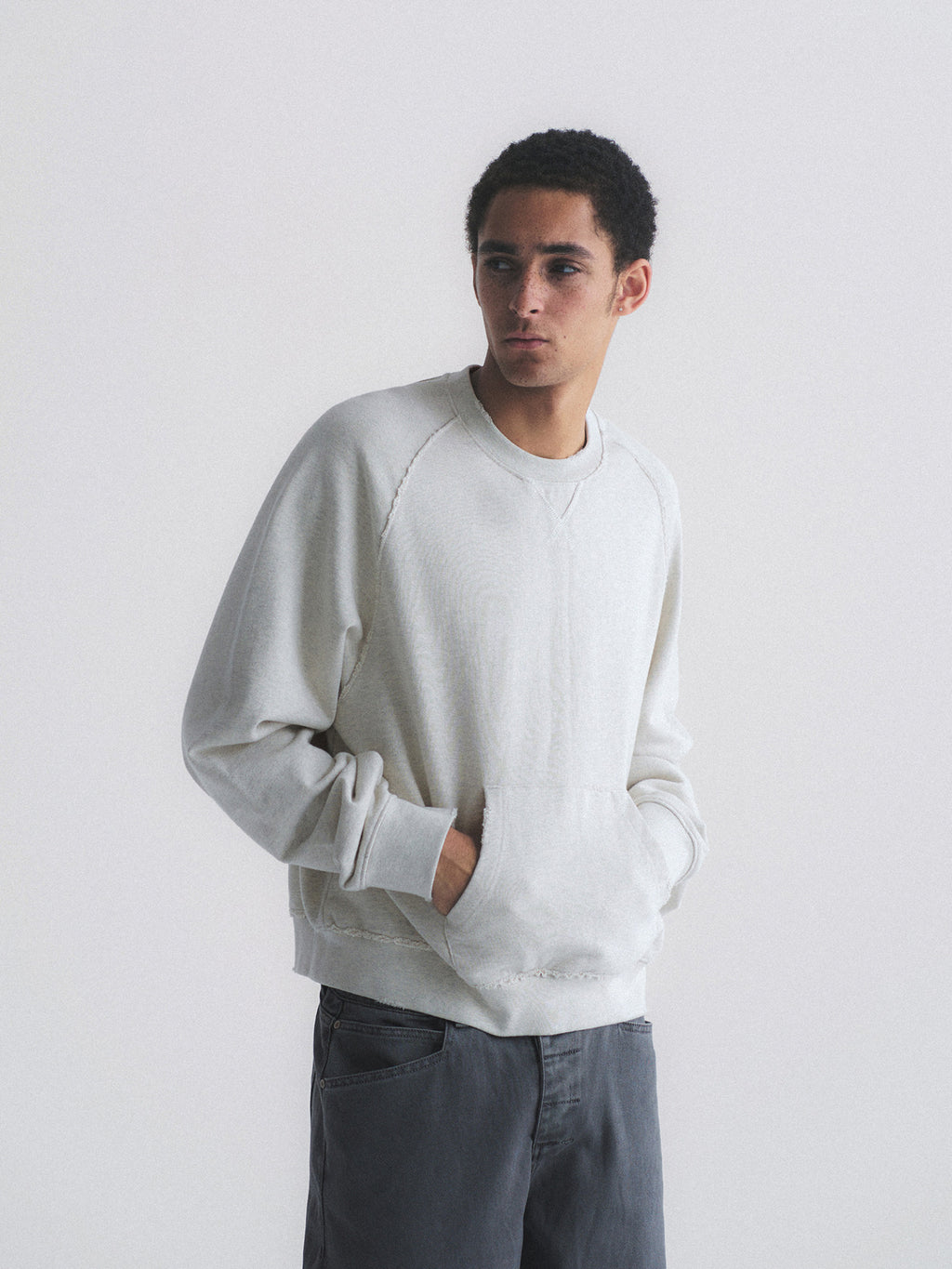 Thread | Distressed Cotton Crewneck Sweatshirt
