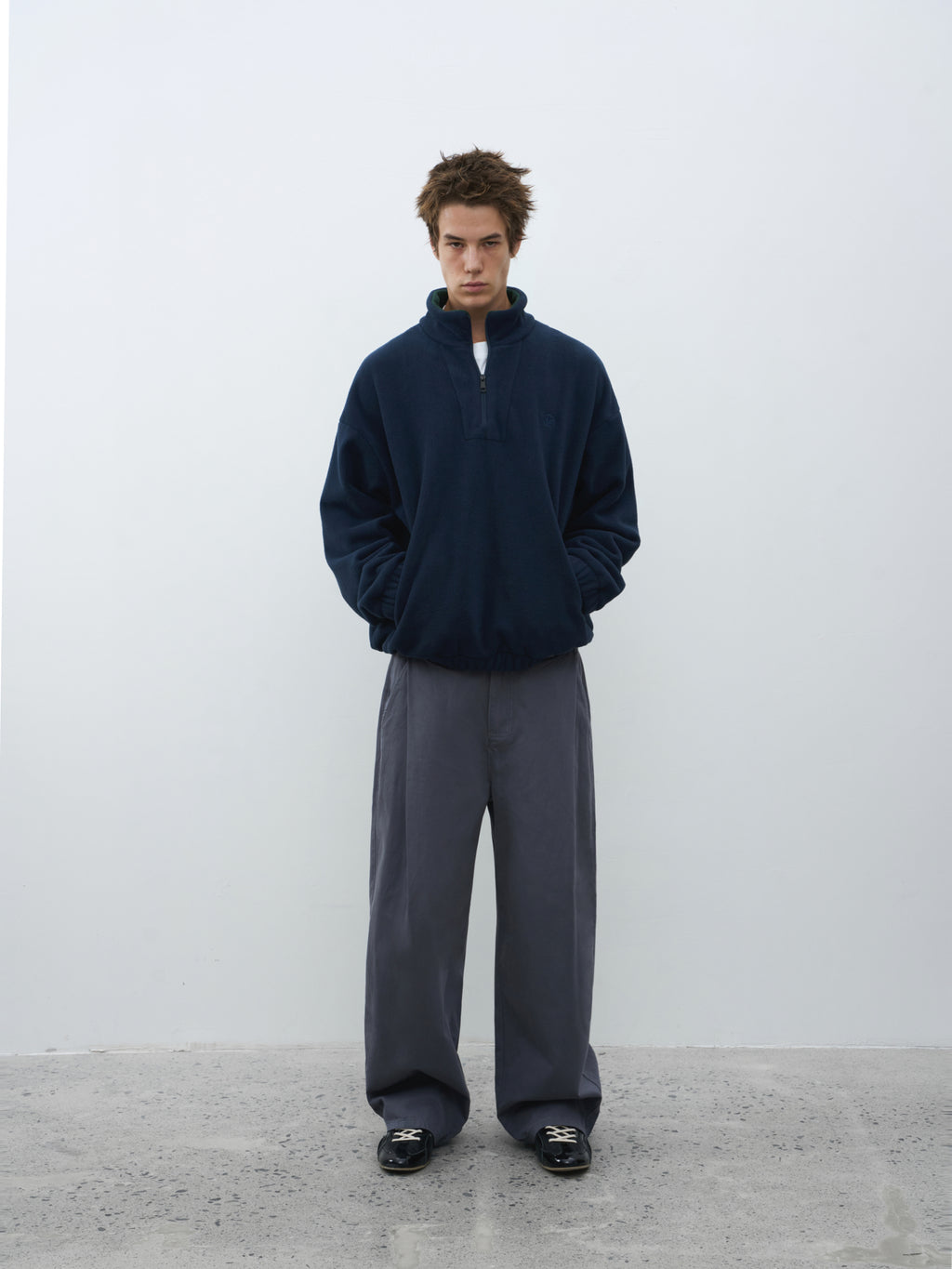 Stand Collar Fleece Half-Zip Pullover