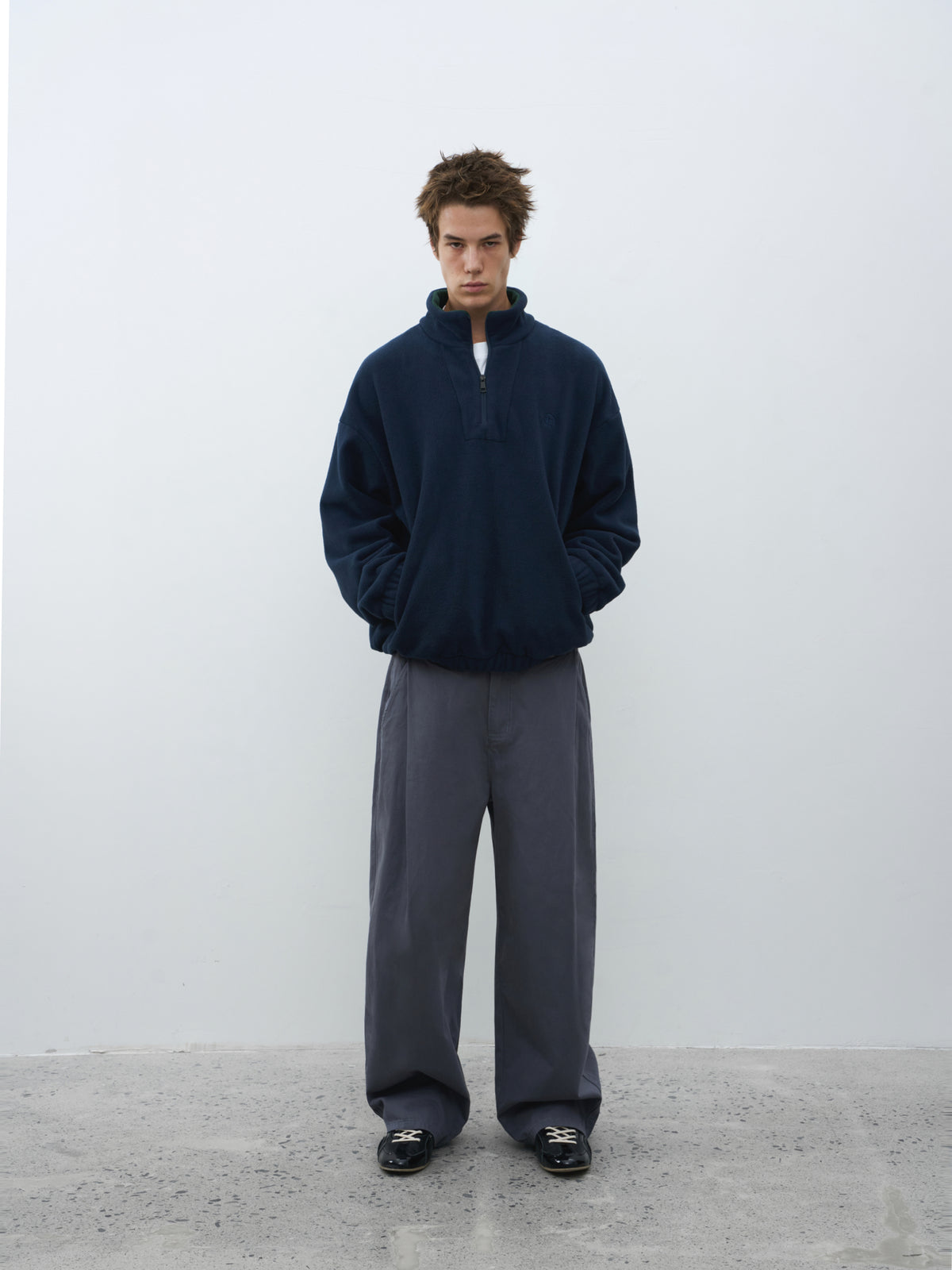 Stand Collar Fleece Half-Zip Pullover