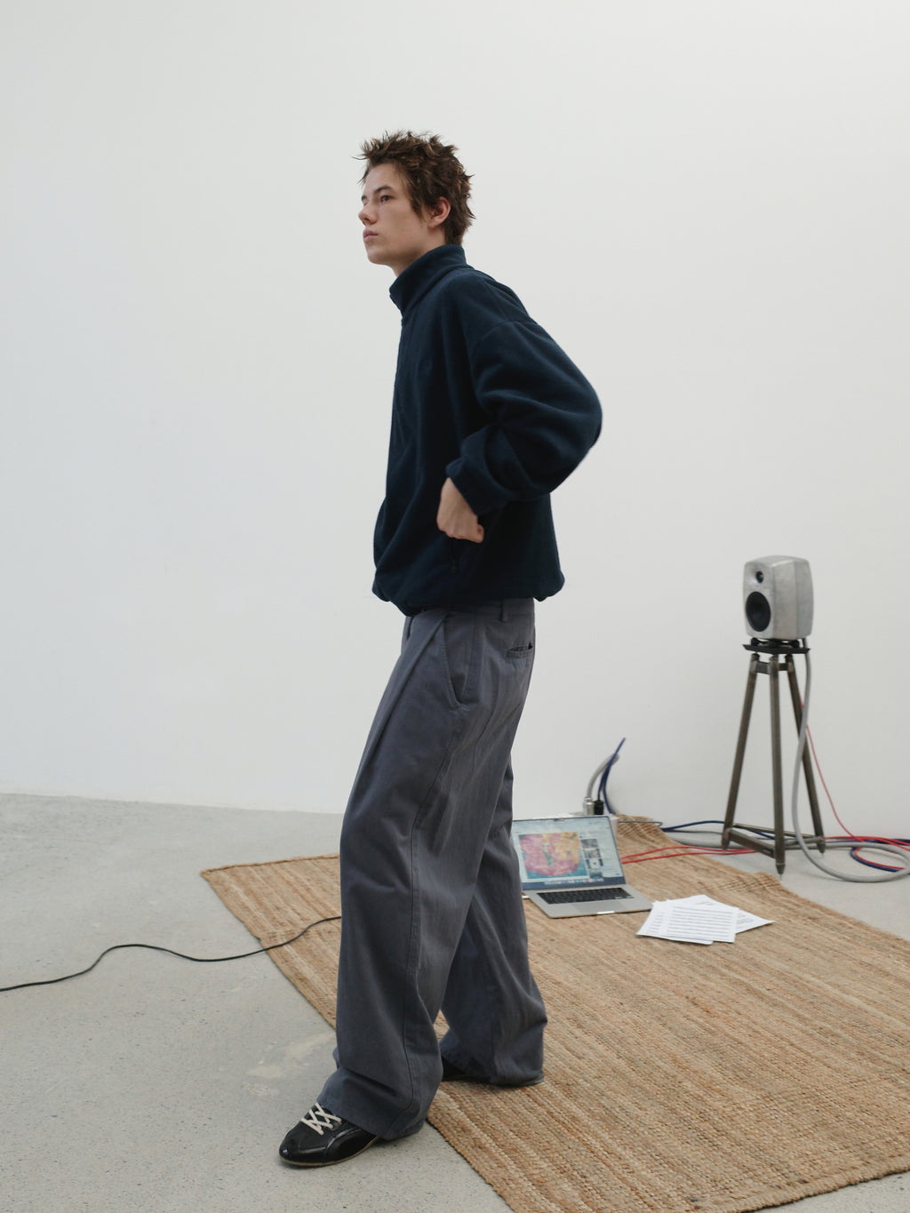 Stand Collar Fleece Half-Zip Pullover