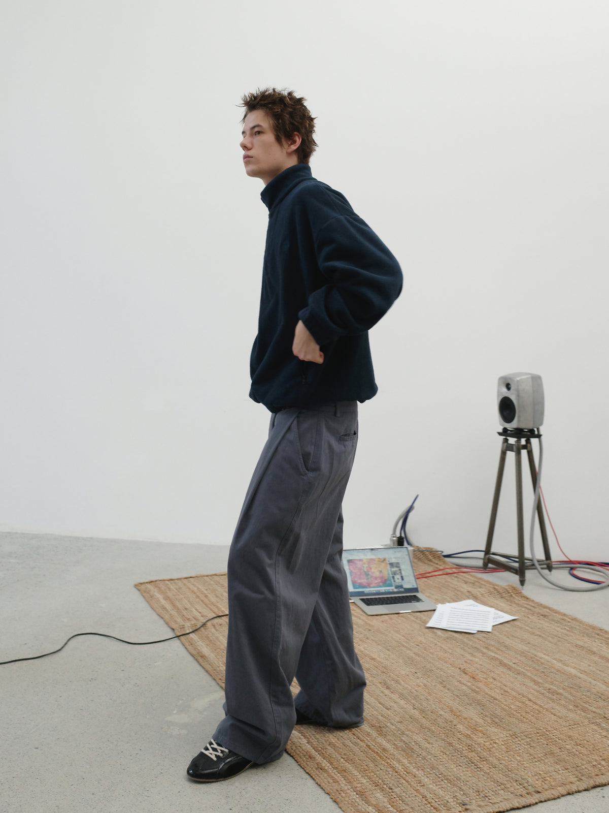 Stand Collar Fleece Half-Zip Pullover