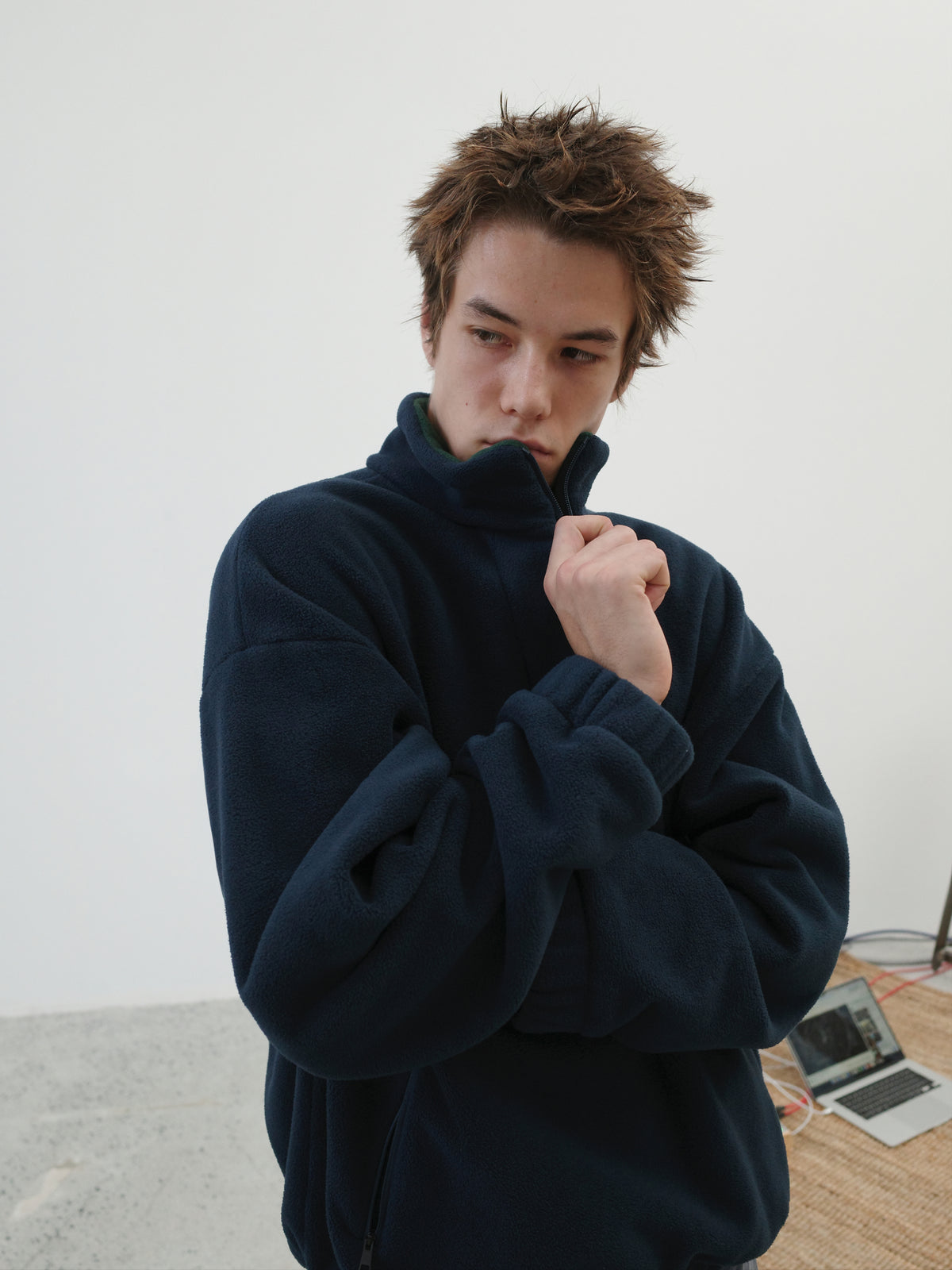 Stand Collar Fleece Half-Zip Pullover
