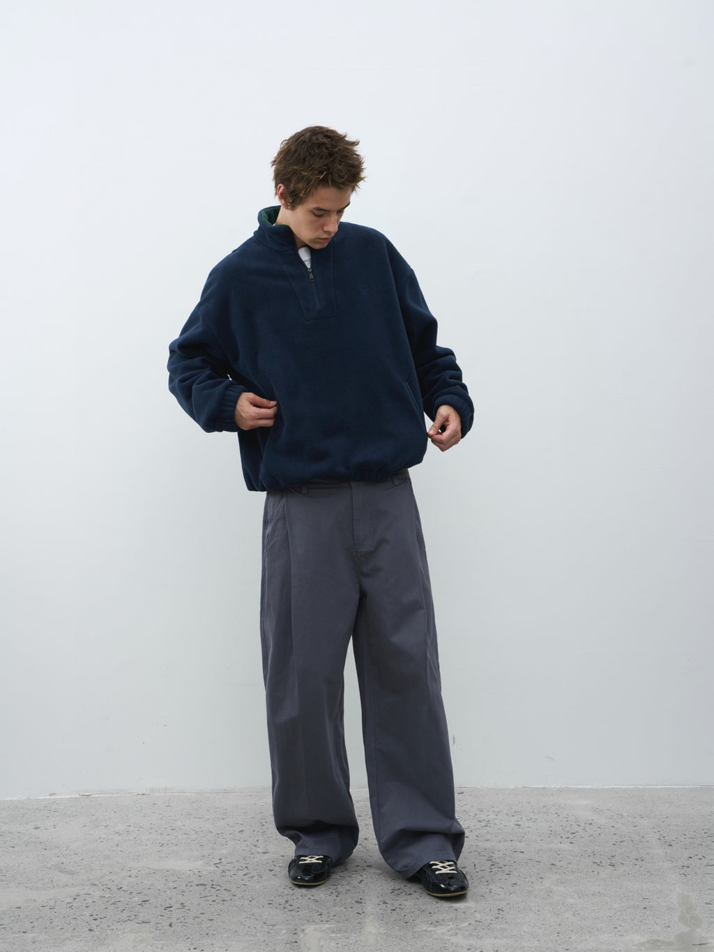 Stand Collar Fleece Half-Zip Pullover