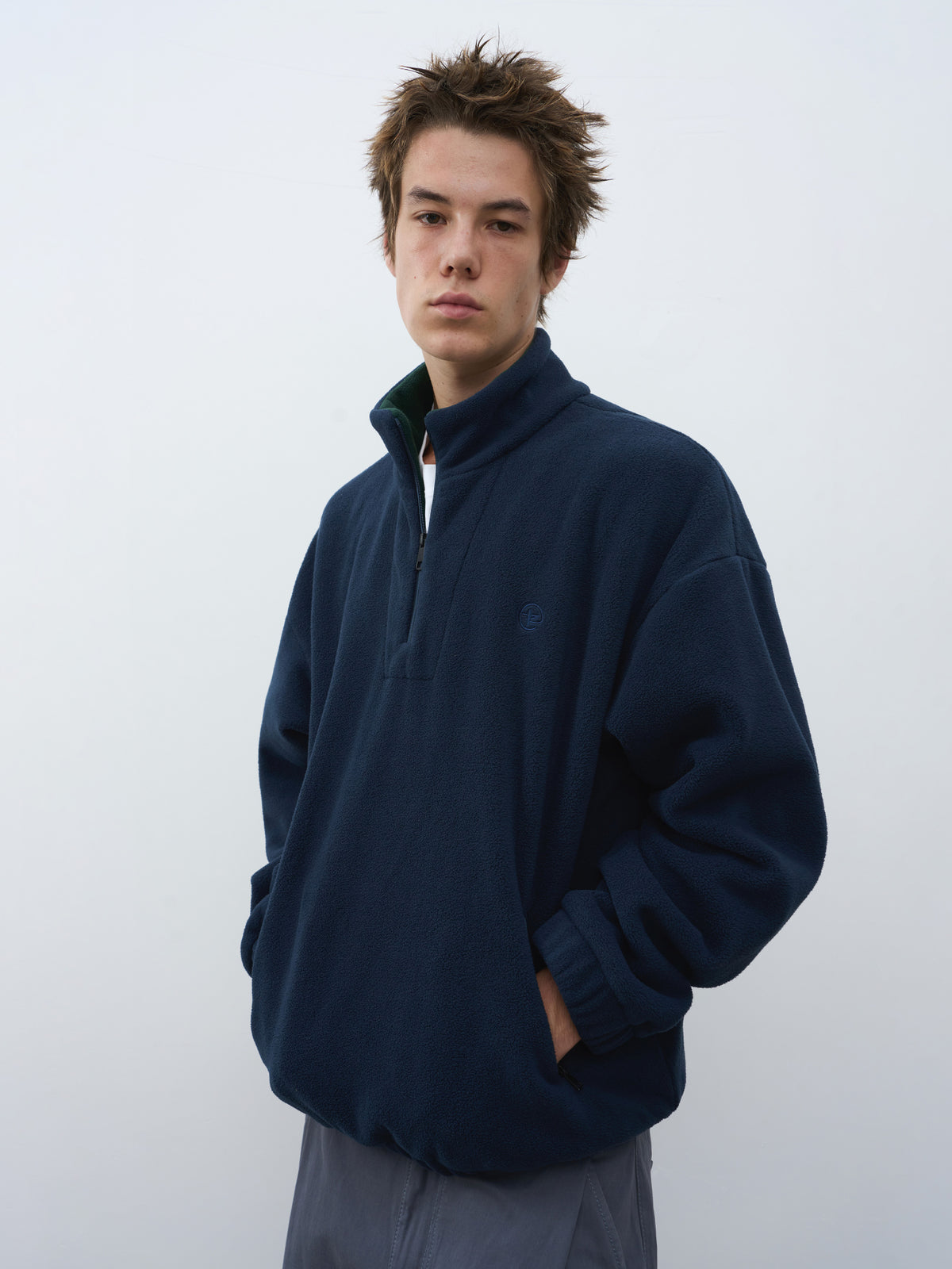 Stand Collar Fleece Half-Zip Pullover