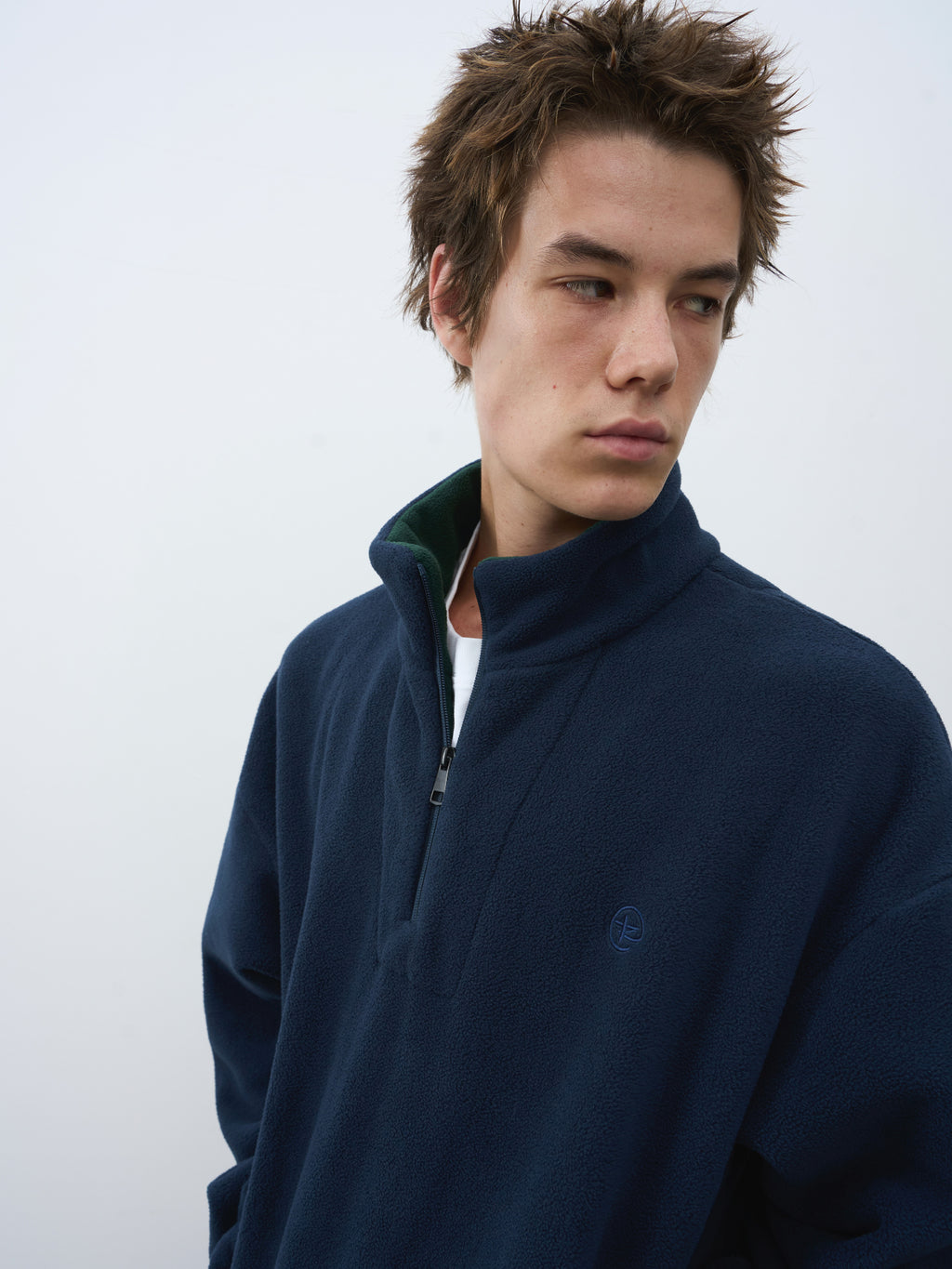 Stand Collar Fleece Half-Zip Pullover