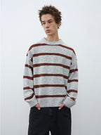 Wool-Blend Contrast Stripe Crewneck Sweater