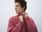 Wool-Blend Mock Neck Two-Way Zip Cardigan