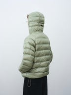 Checked Quilted Hooded Down Jacket