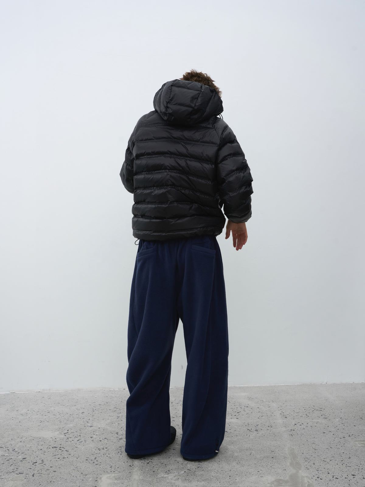 Checked Quilted Hooded Down Jacket