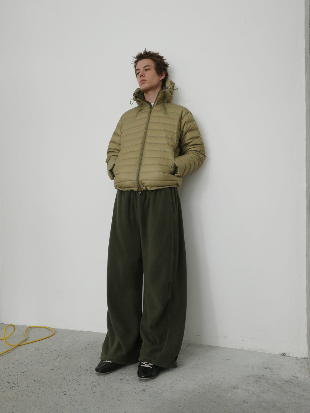 Micro-Check Triple-Zip Quilted Down Jacket