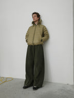 Micro-Check Triple-Zip Quilted Down Jacket