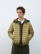 Micro-Check Triple-Zip Quilted Down Jacket