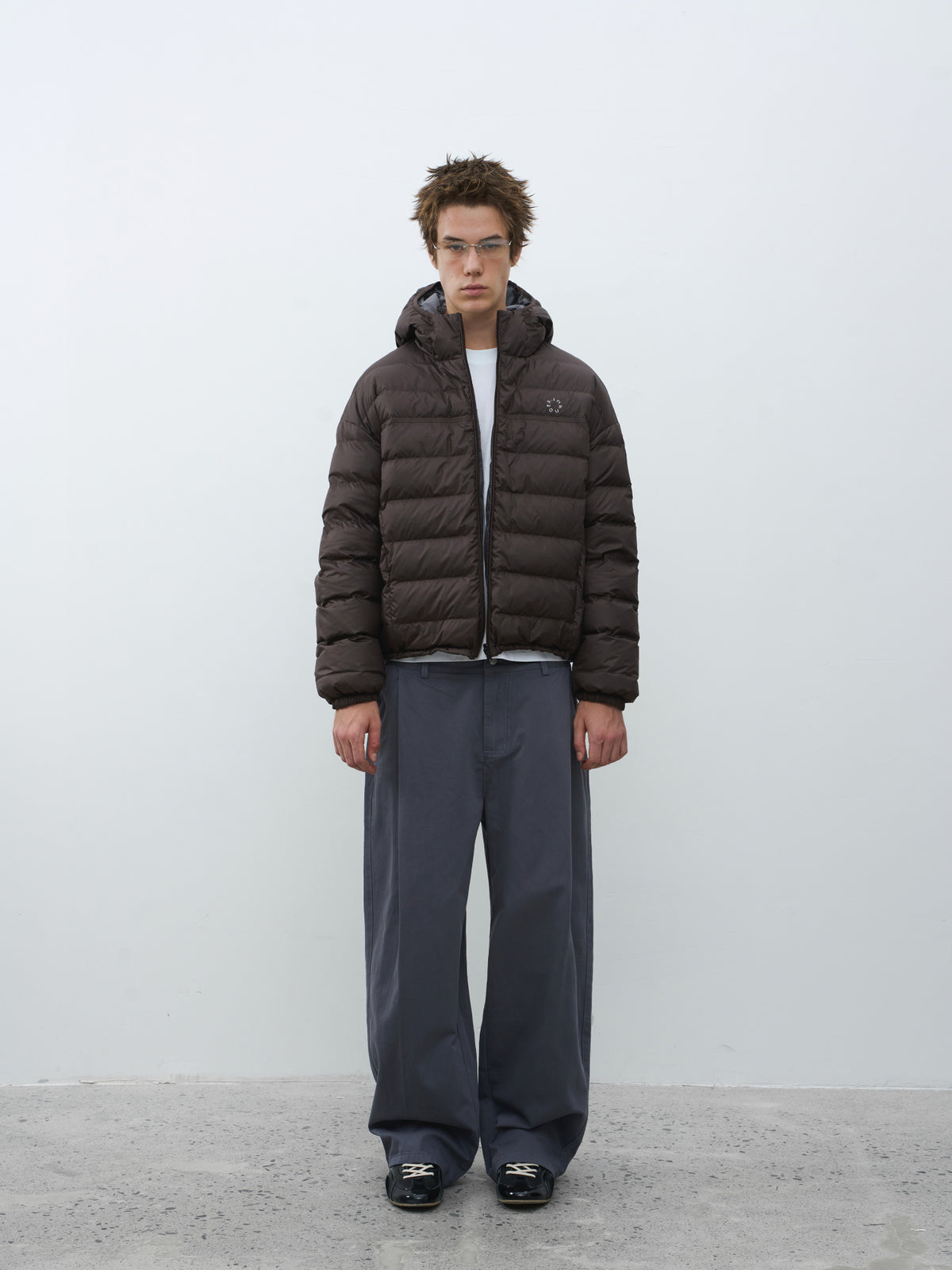 Reversible Hooded Cropped Down Jacket