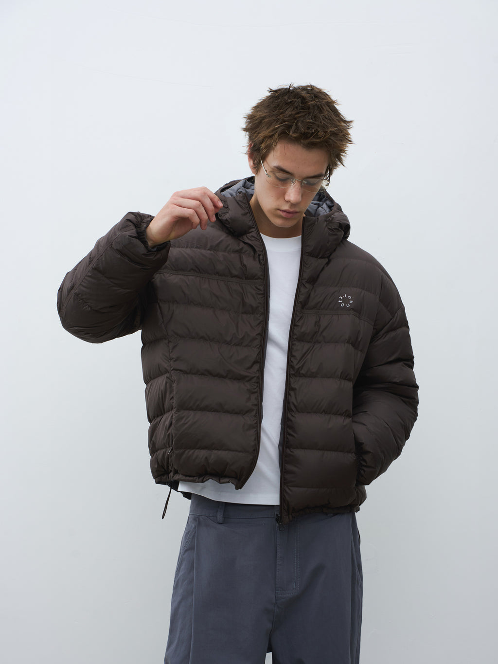 Reversible Hooded Cropped Down Jacket