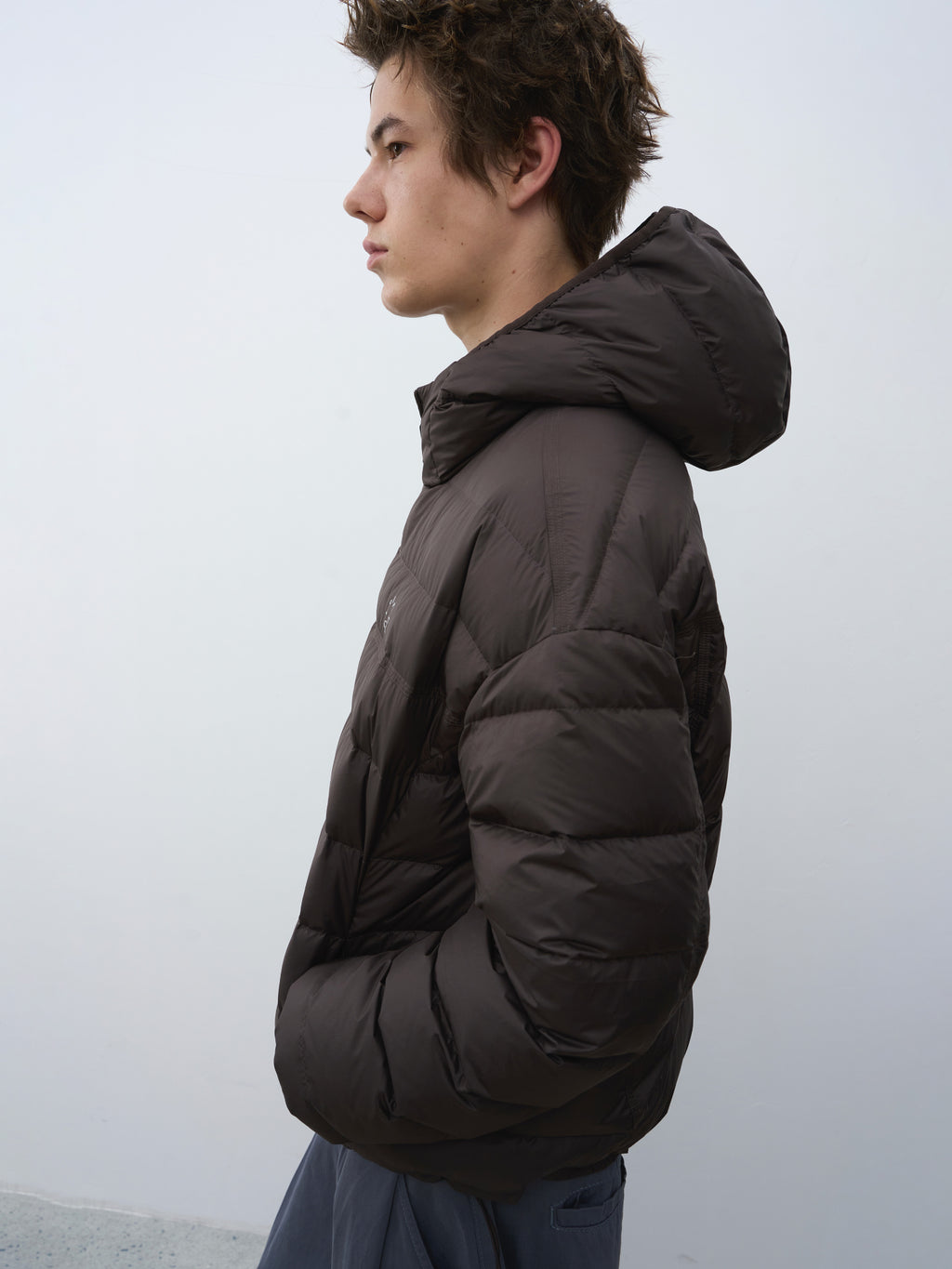 Reversible Hooded Cropped Down Jacket