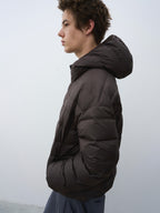 Reversible Hooded Cropped Down Jacket