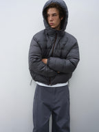 Reversible Hooded Cropped Down Jacket