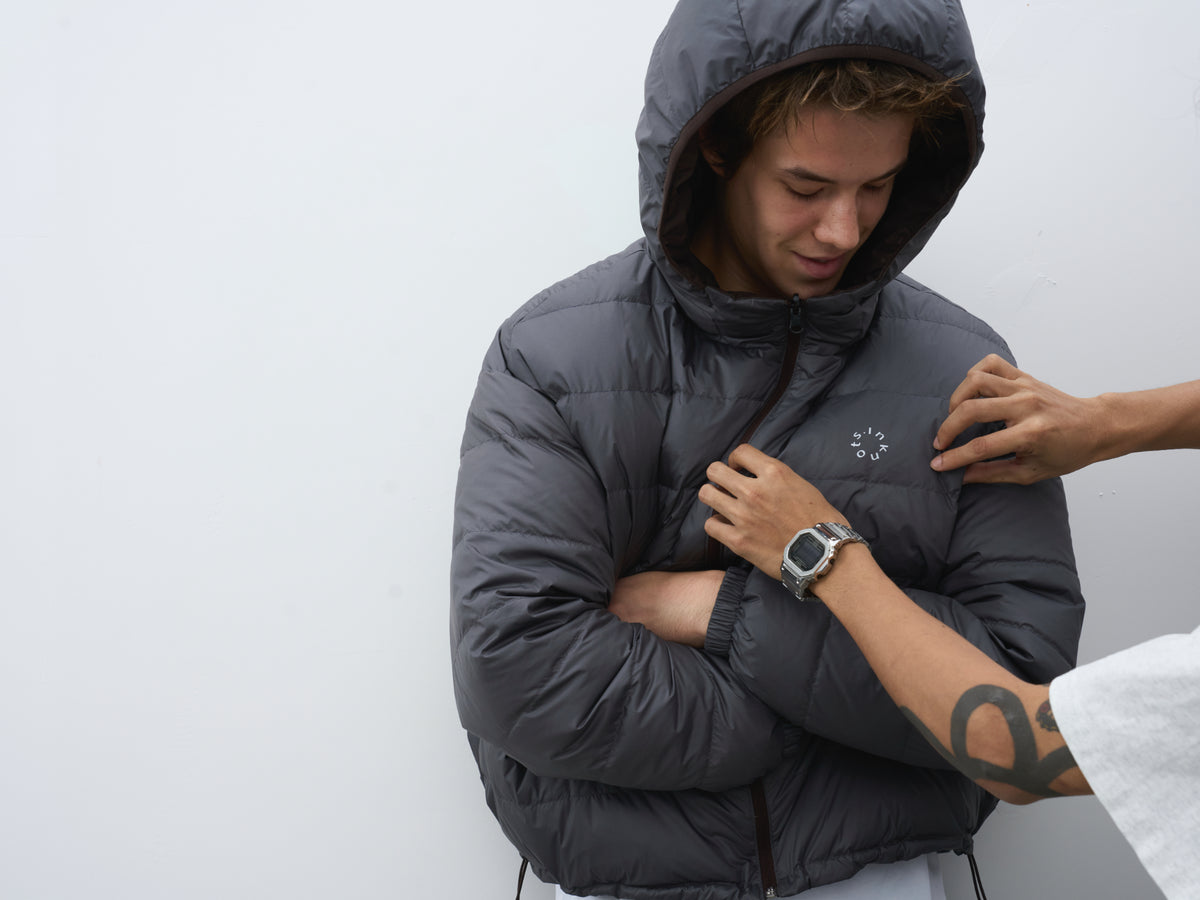 Reversible Hooded Cropped Down Jacket