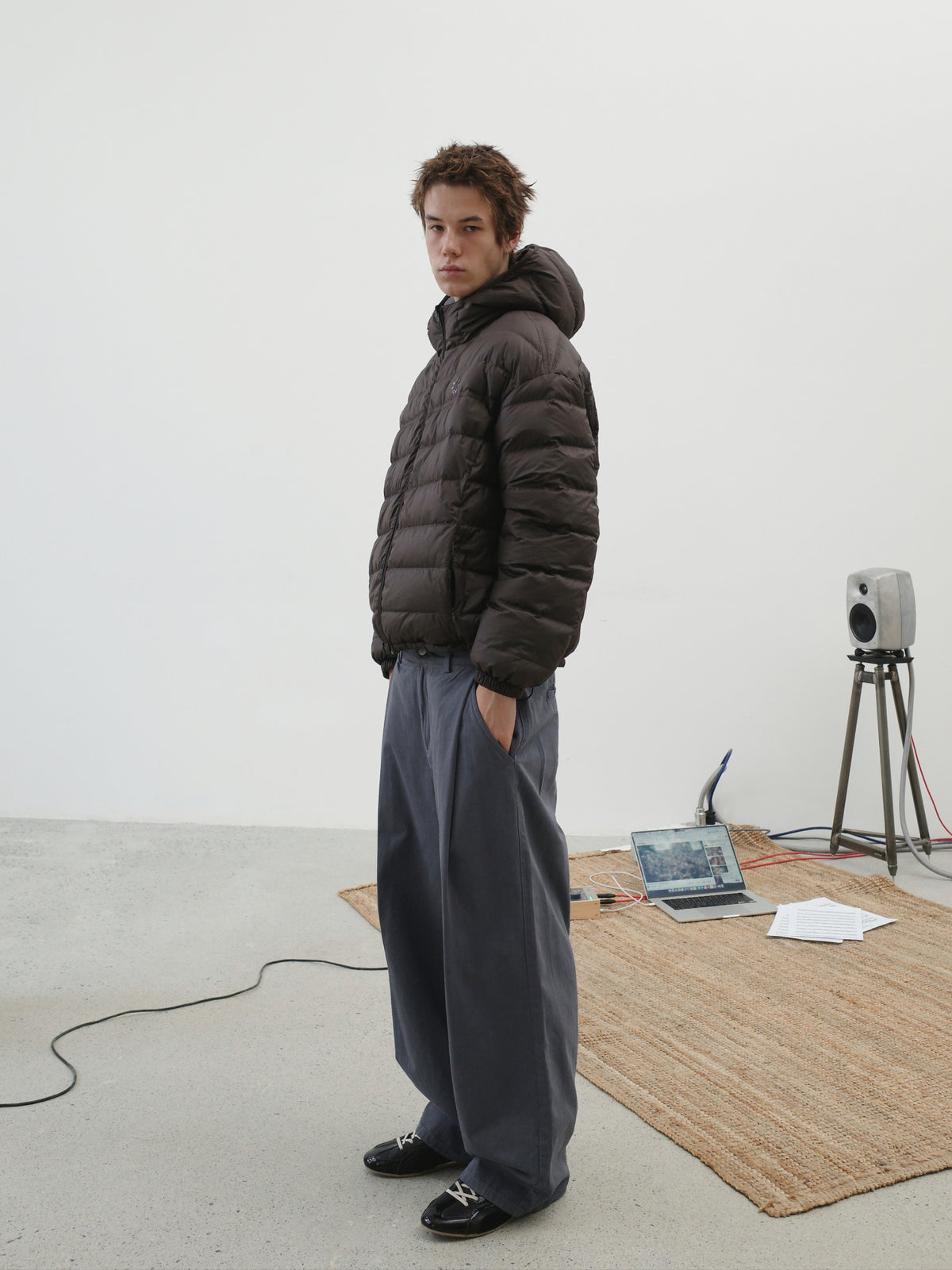 Reversible Hooded Cropped Down Jacket