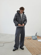 Reversible Hooded Cropped Down Jacket