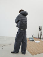 Reversible Hooded Cropped Down Jacket