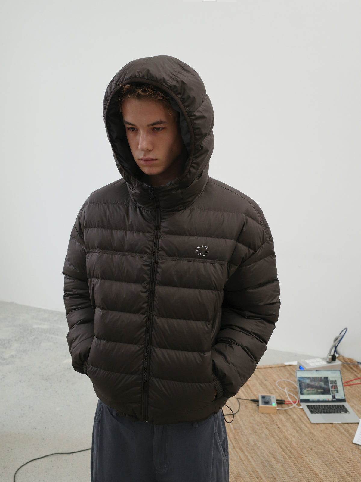 Reversible Hooded Cropped Down Jacket