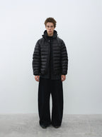 Drawstring Hooded Quilted Down Jacket