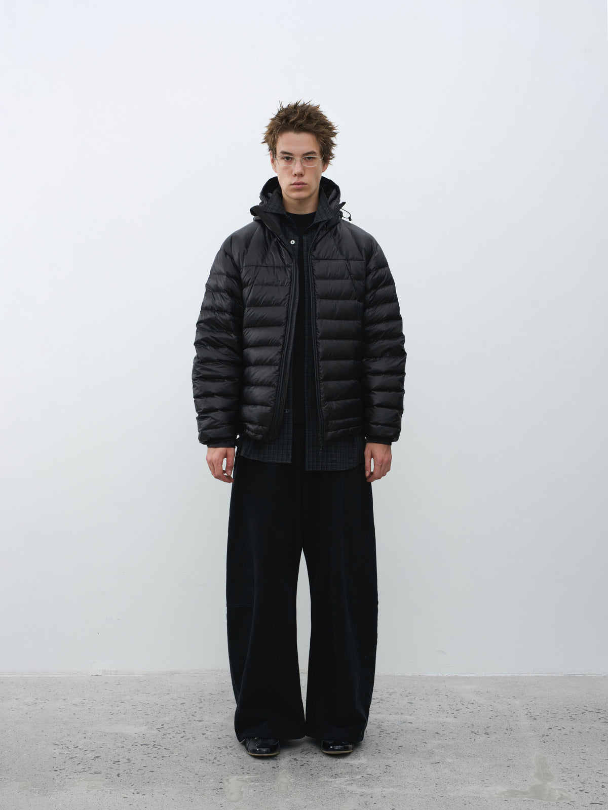 Drawstring Hooded Quilted Down Jacket