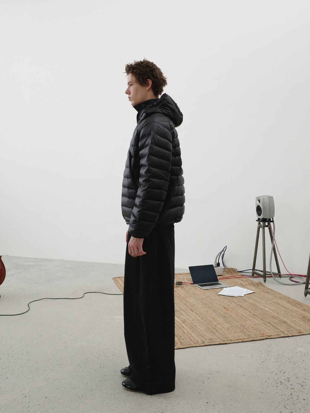 Drawstring Hooded Quilted Down Jacket
