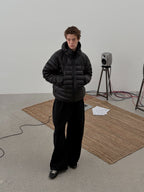 Drawstring Hooded Quilted Down Jacket