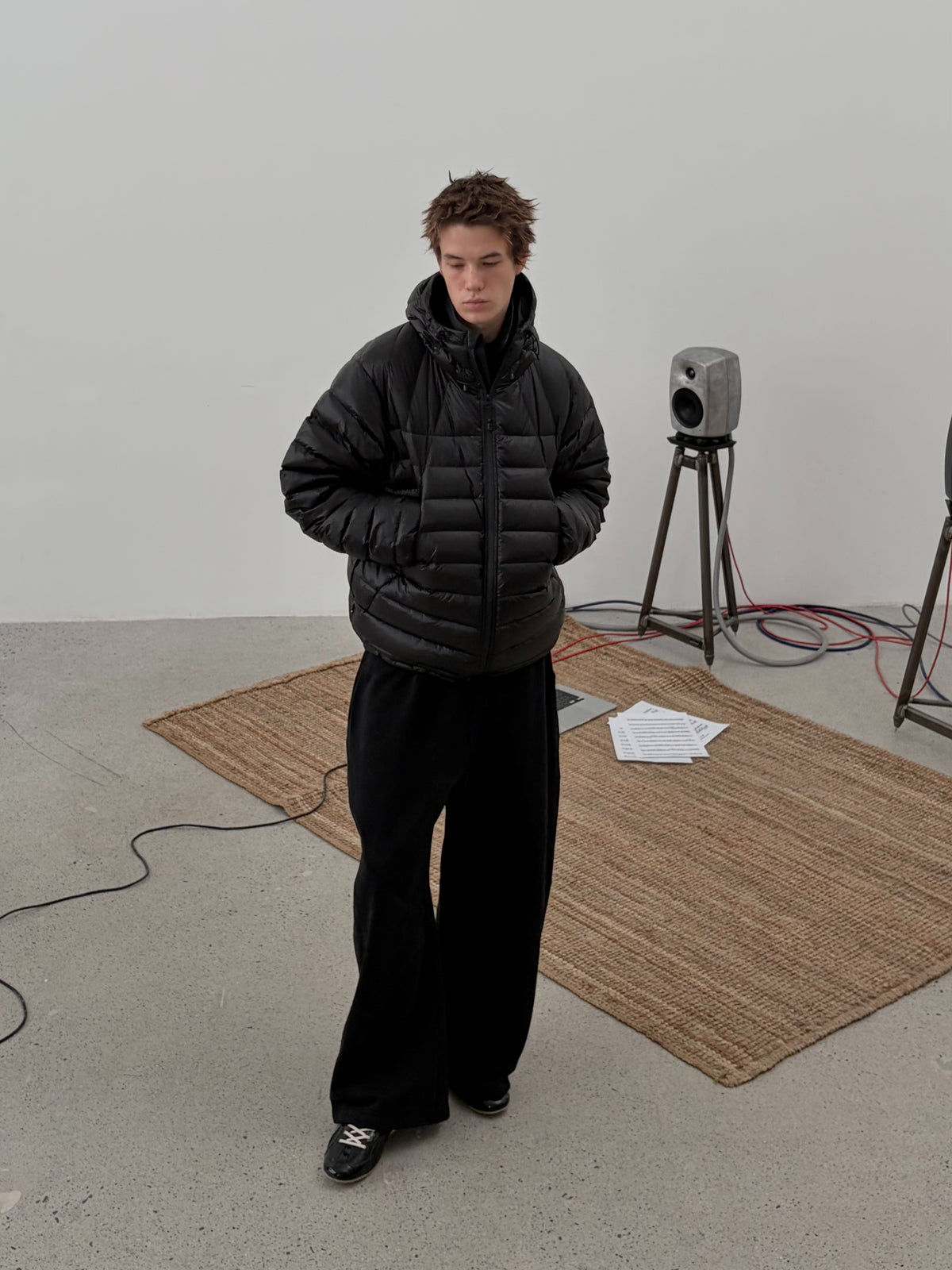 Drawstring Hooded Quilted Down Jacket