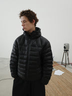 Drawstring Hooded Quilted Down Jacket