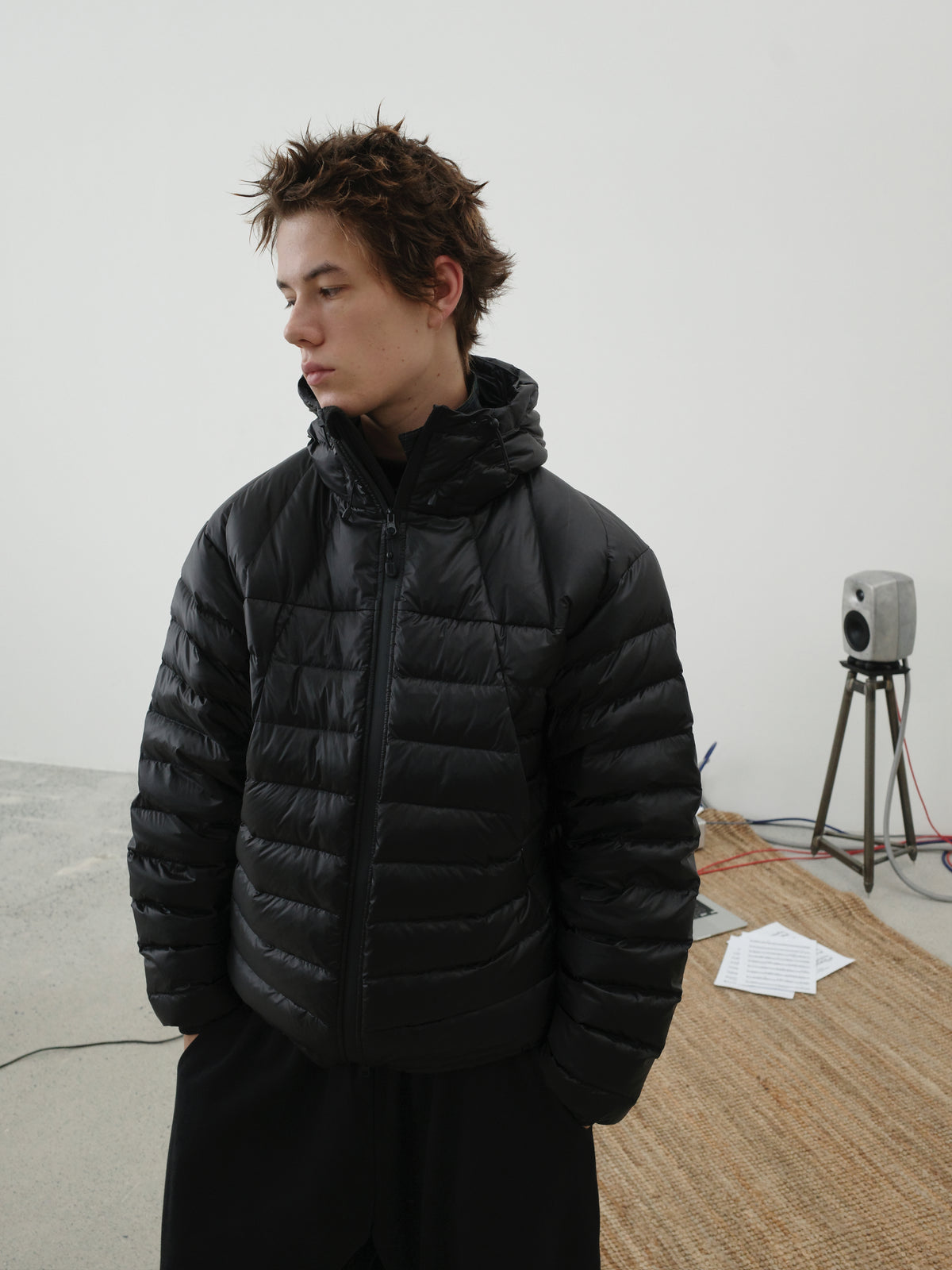 Drawstring Hooded Quilted Down Jacket