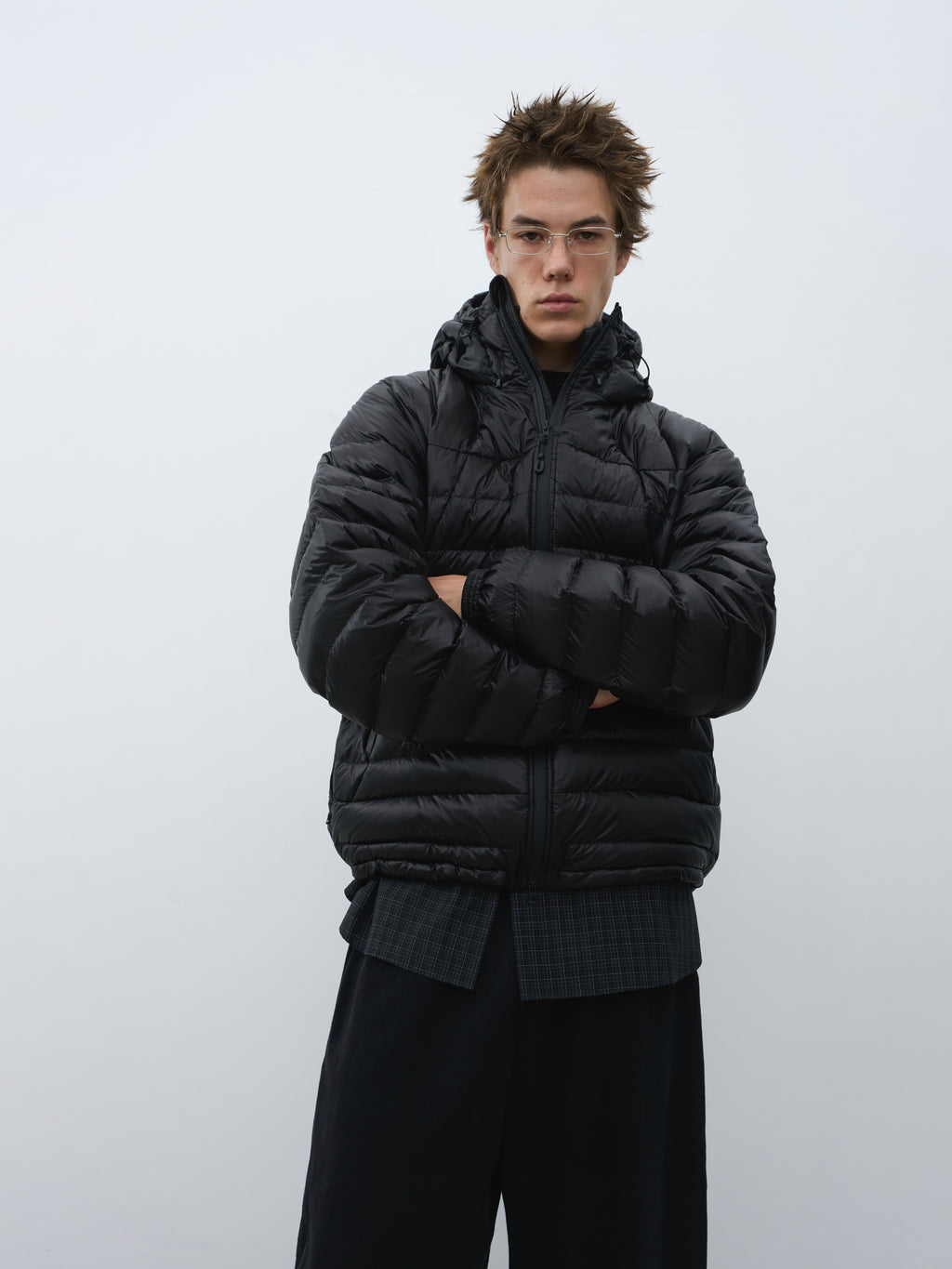 Drawstring Hooded Quilted Down Jacket
