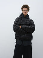 Drawstring Hooded Quilted Down Jacket
