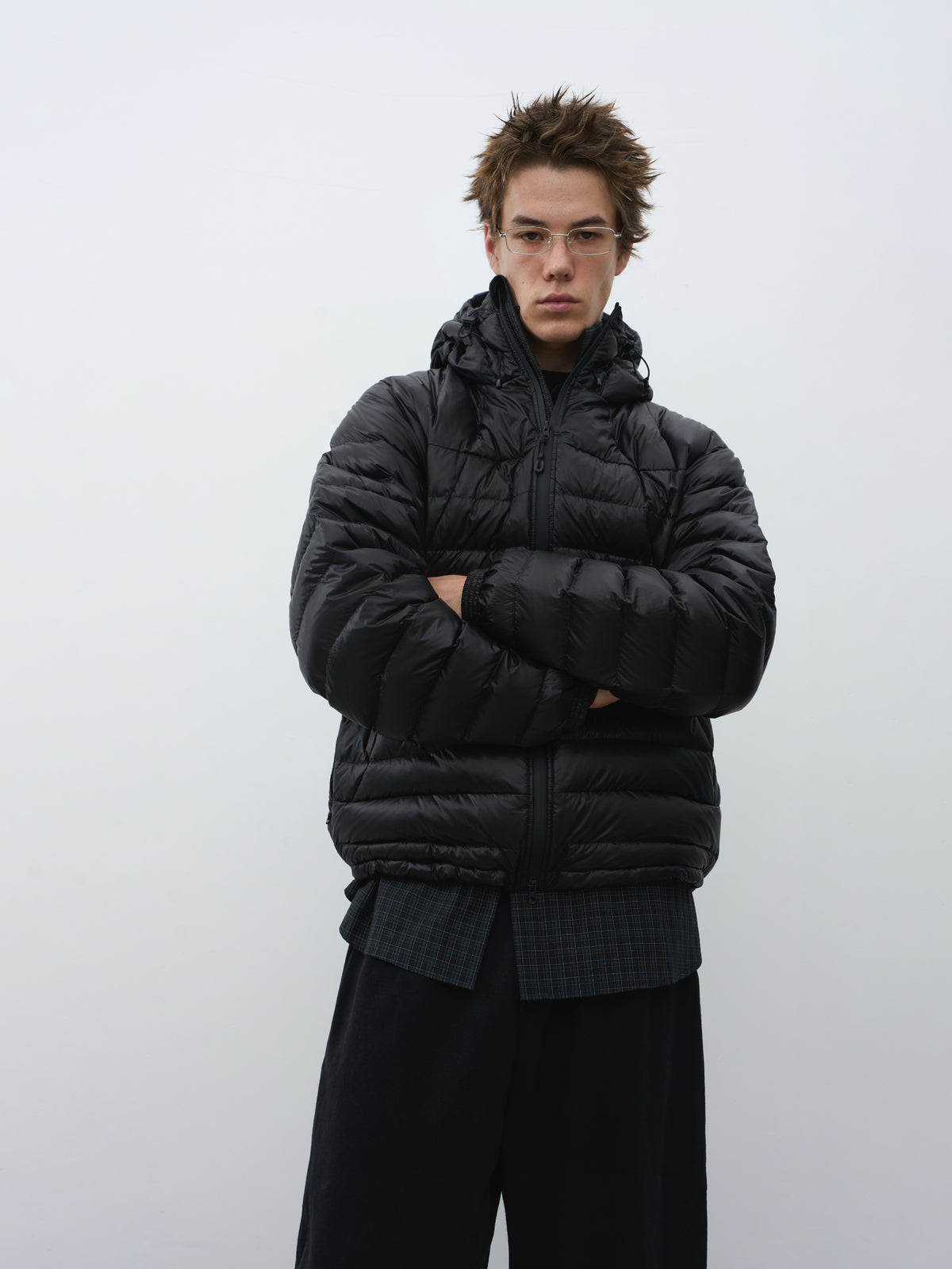 Drawstring Hooded Quilted Down Jacket