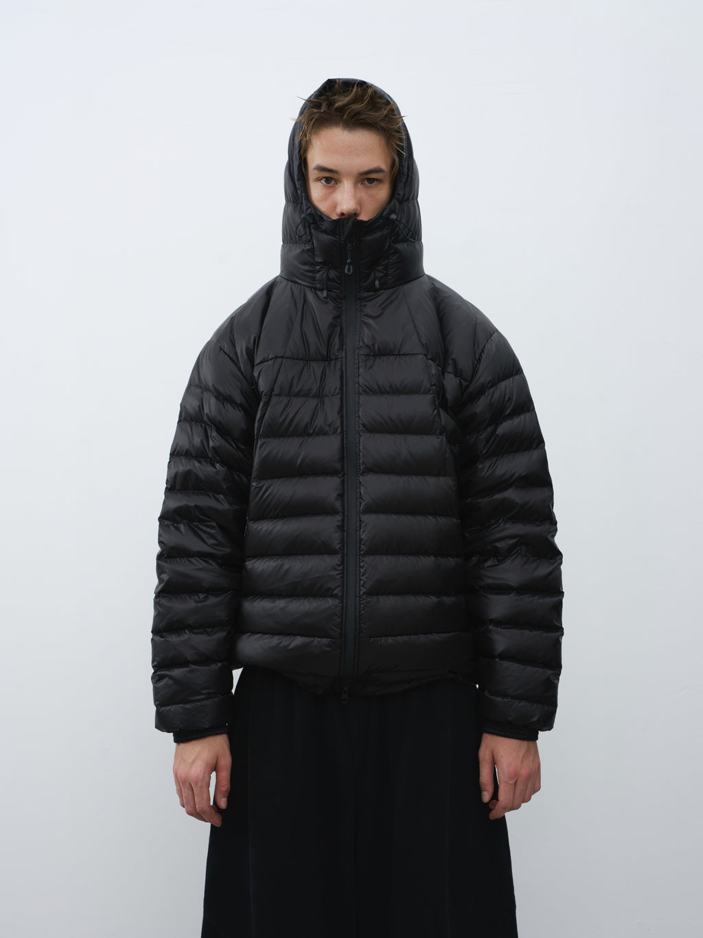 Drawstring Hooded Quilted Down Jacket