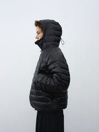 Drawstring Hooded Quilted Down Jacket