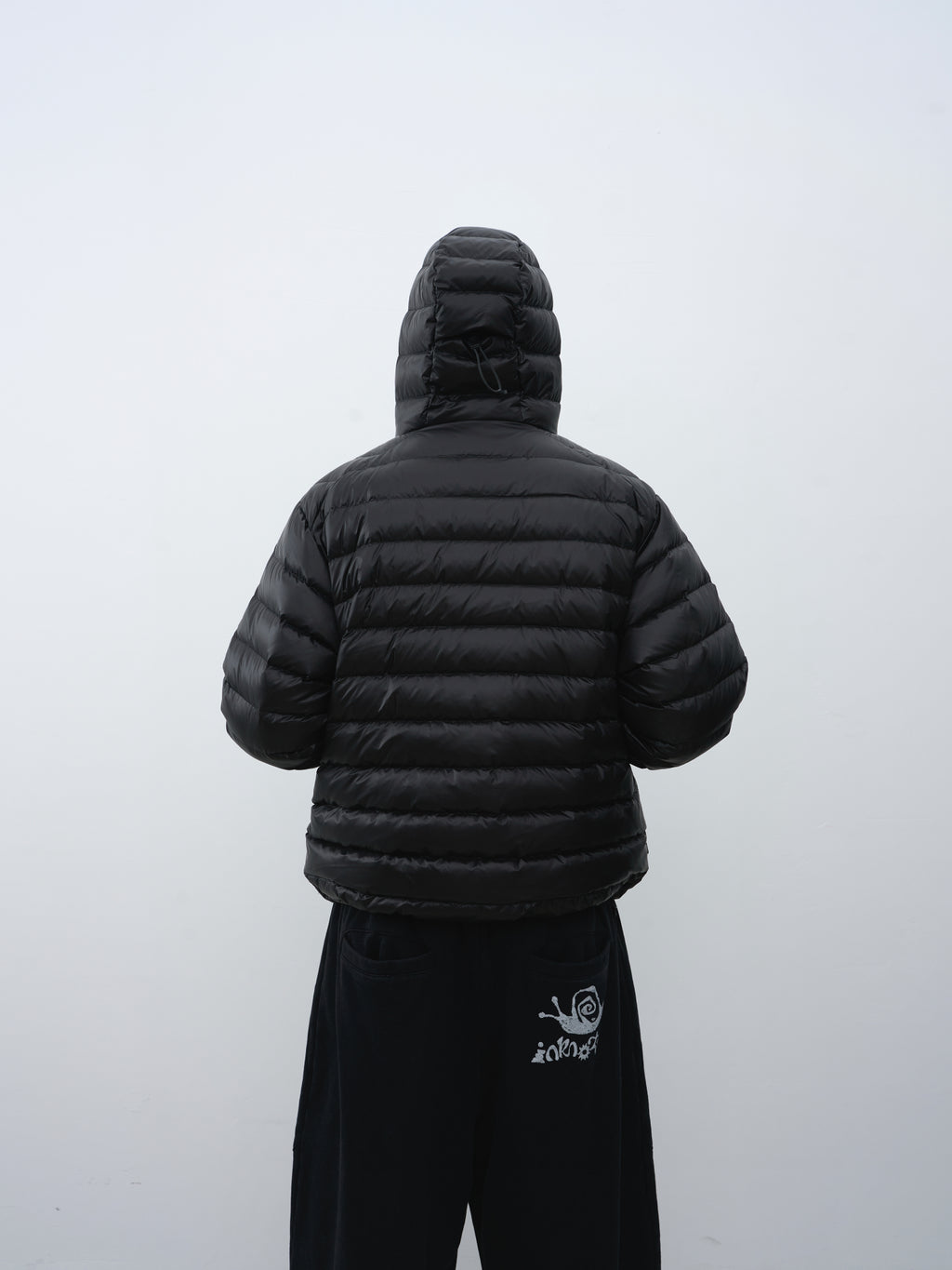 Drawstring Hooded Quilted Down Jacket