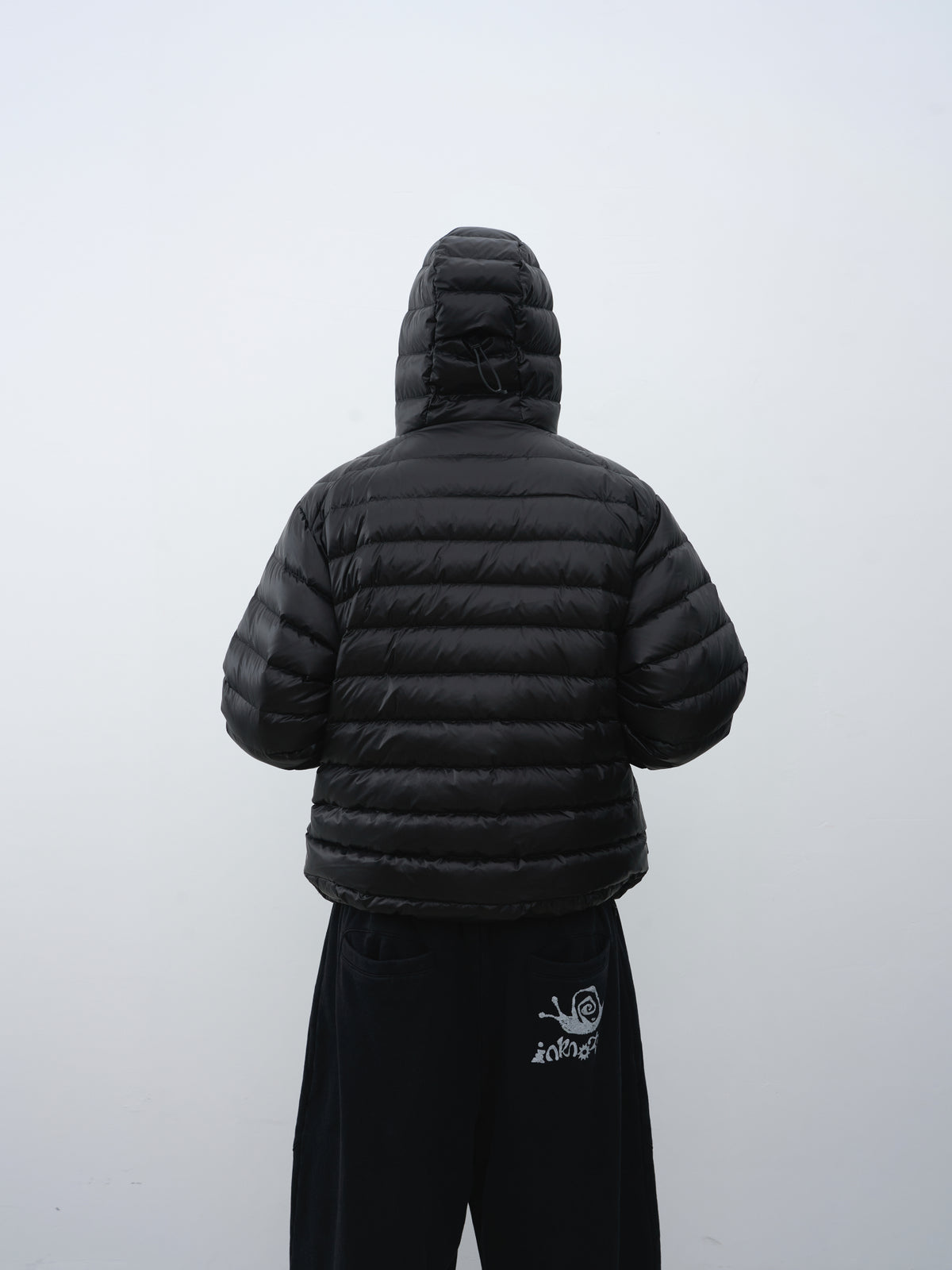 Drawstring Hooded Quilted Down Jacket