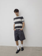Ink | Contrast Stripe Knit Tee