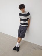 Ink | Contrast Stripe Knit Tee