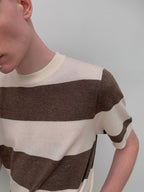 Ink | Contrast Stripe Knit Tee