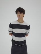 Ink | Contrast Stripe Knit Tee
