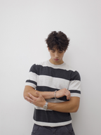 Ink | Contrast Stripe Knit Tee